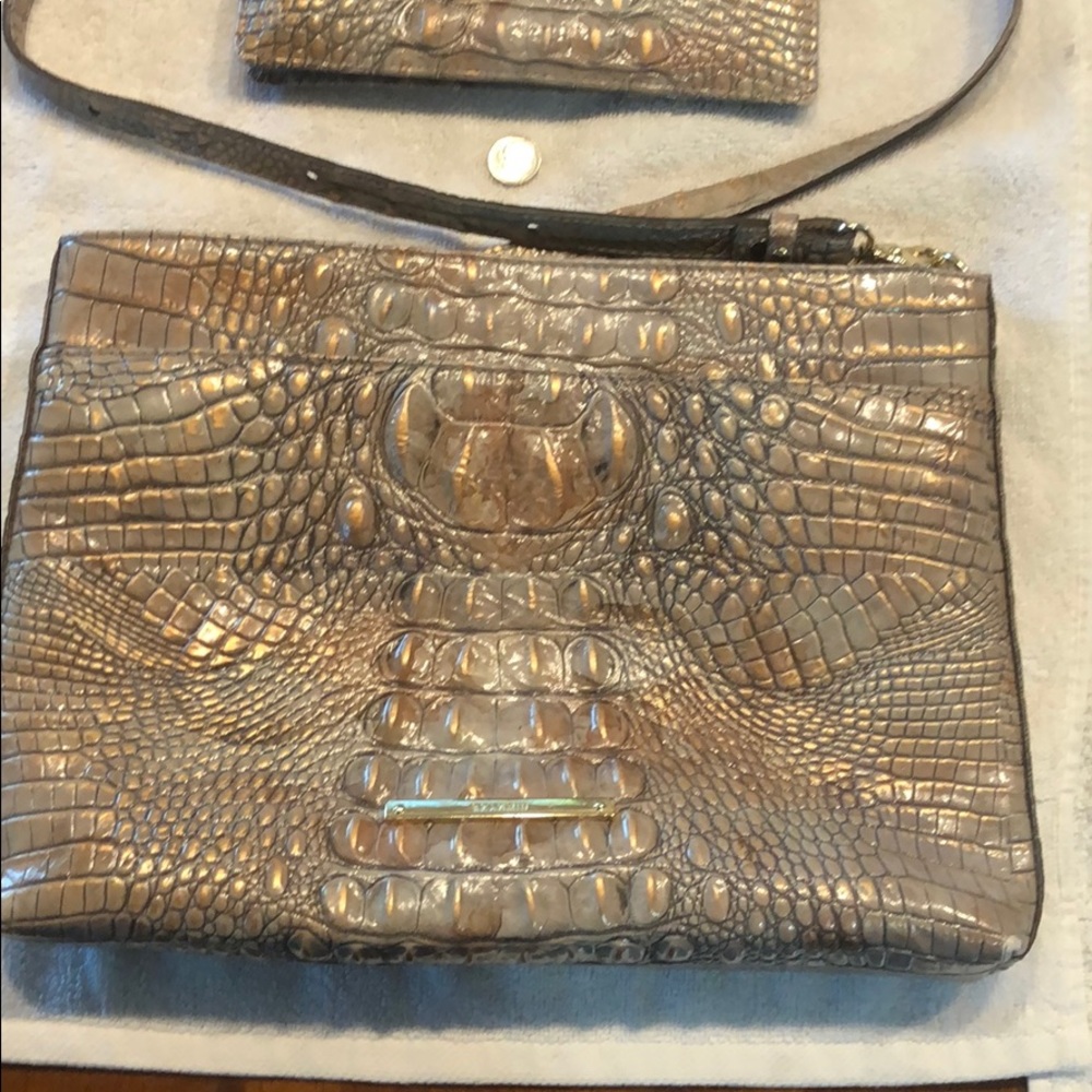Brahmin Embossed Shoulder Purse and Wallet.
